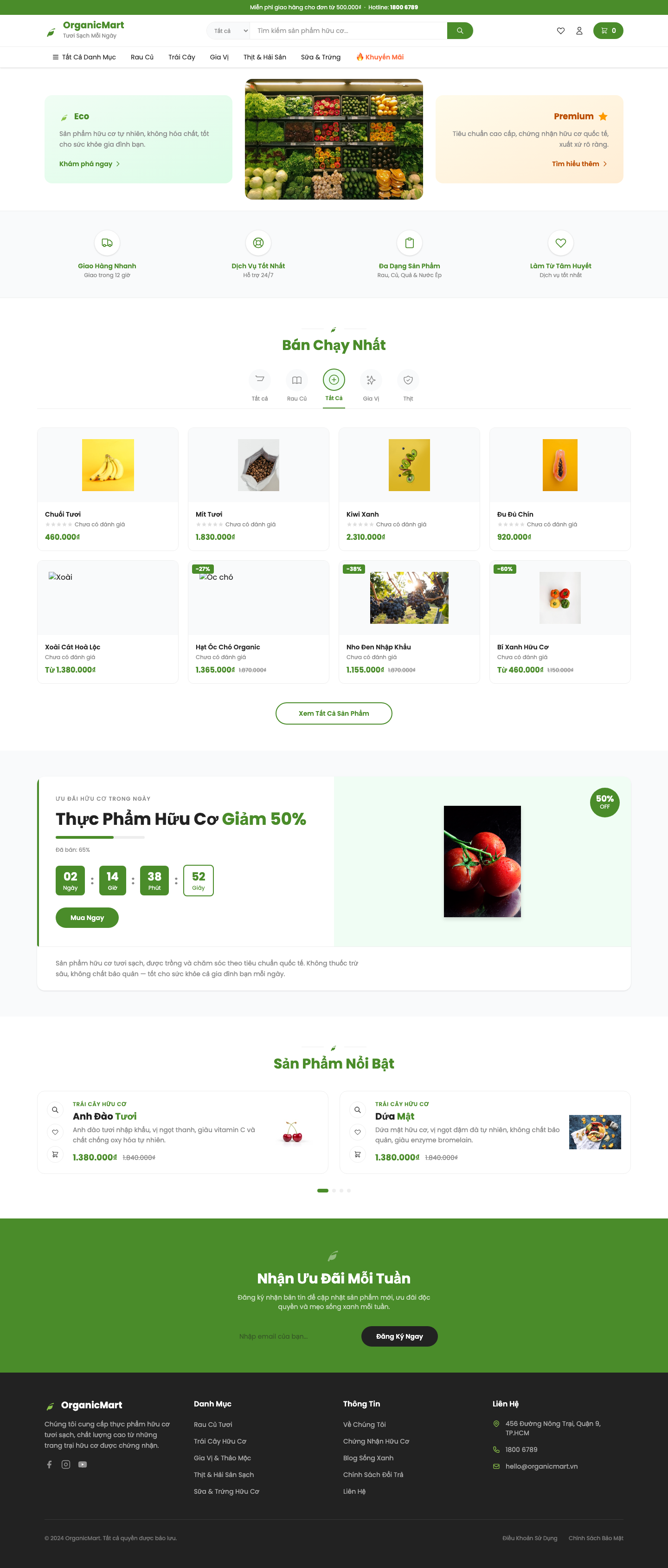 OrganicMart - Thực Phẩm Hữu Cơ Tươi Sạch